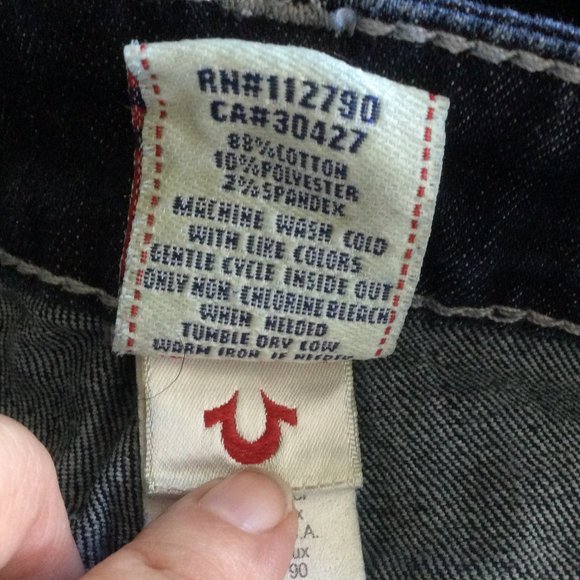 True Religion Straight Leg Dark Wash Jeans, 29 - Picture 6 of 11
